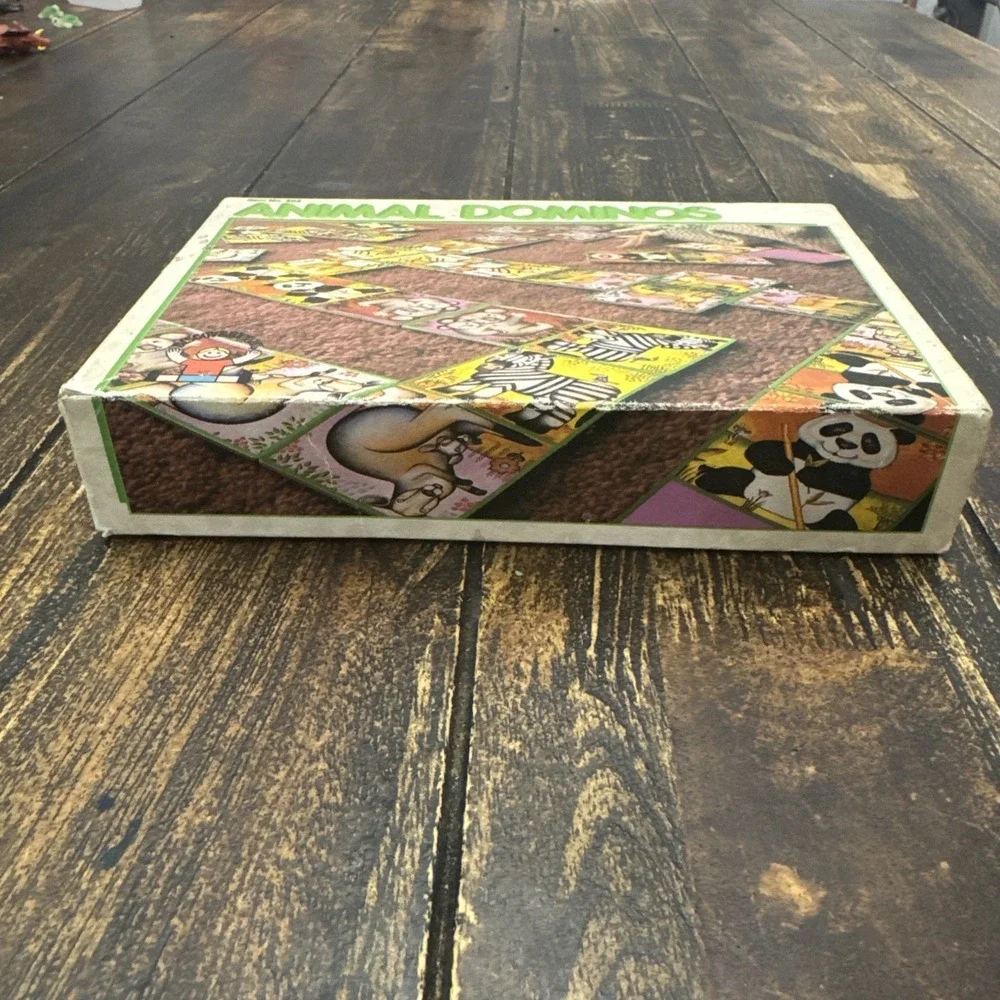 Vintage 1984 Discovery Toys Animals Dominos Matching Game Large Pieces